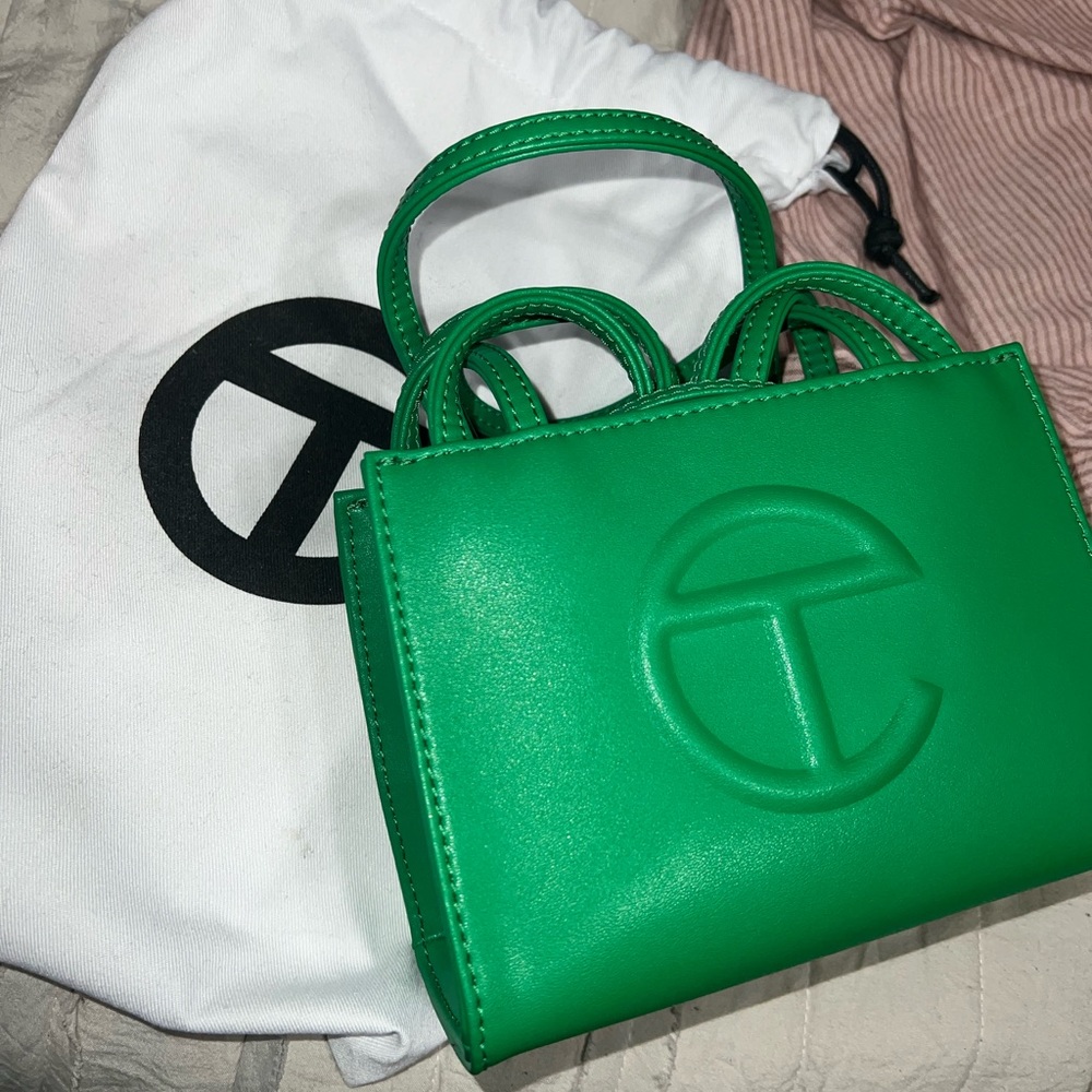 Telfar small shopping bag:  Greenscreen